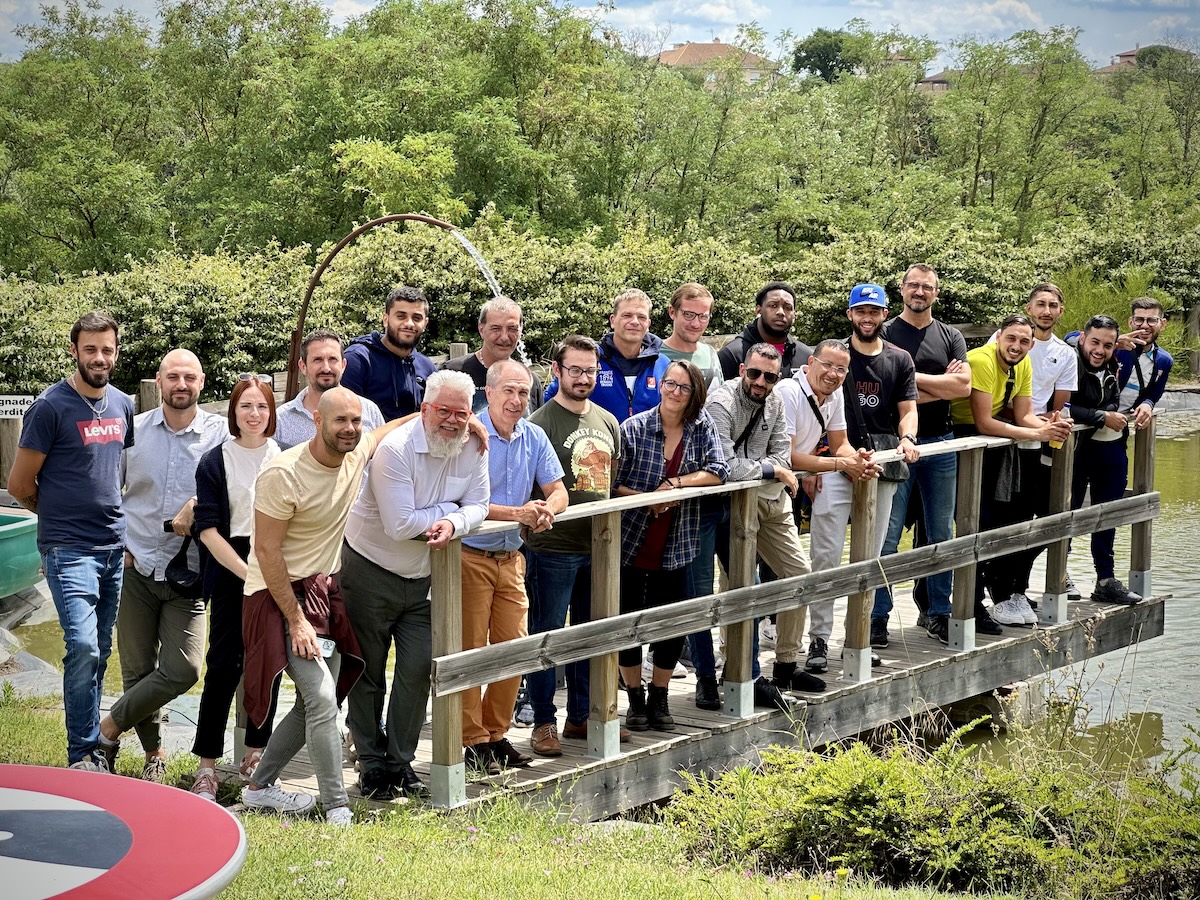 Etudiants au centre de formation de Vaugneray à la fin d'une session